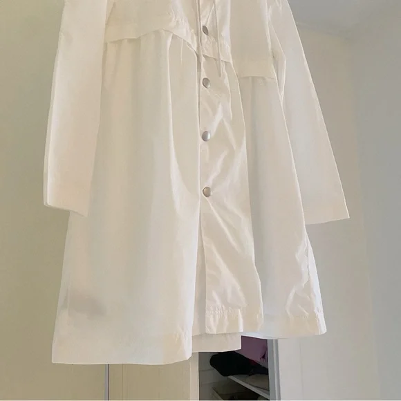 B3.0 / Anthropologie Nylon Swing Coat in White NWT